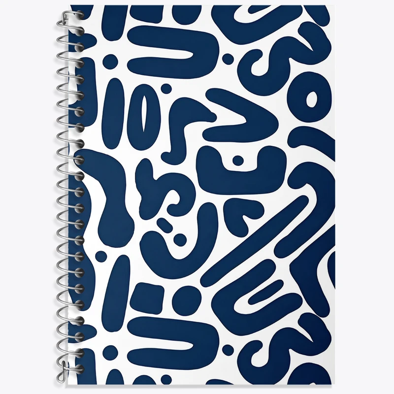 دفتر زبان 50 برگ خندالو مدل دو خط طرح پترن فانتزی کد N2615