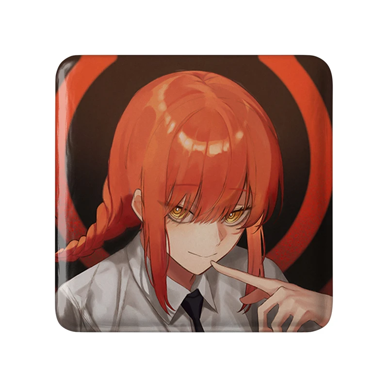 مگنت خندالو طرح ماکیما انیمه مرد اره ای Chainsaw Man  مدل مربعی کد 22318