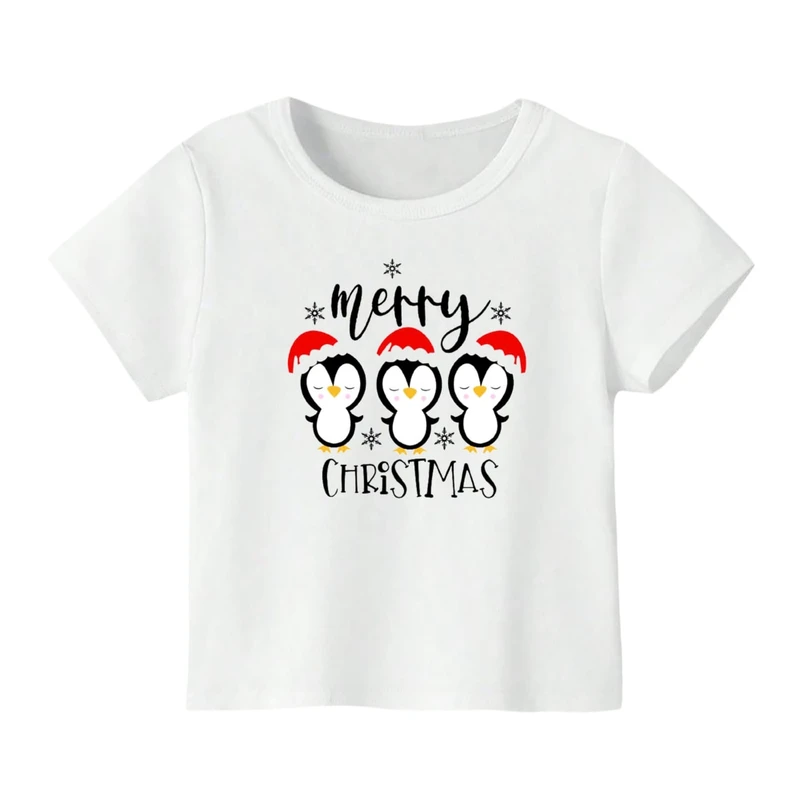 تی شرت آستین کوتاه بچگانه مدل پنگوئن کریسمس کد 8
