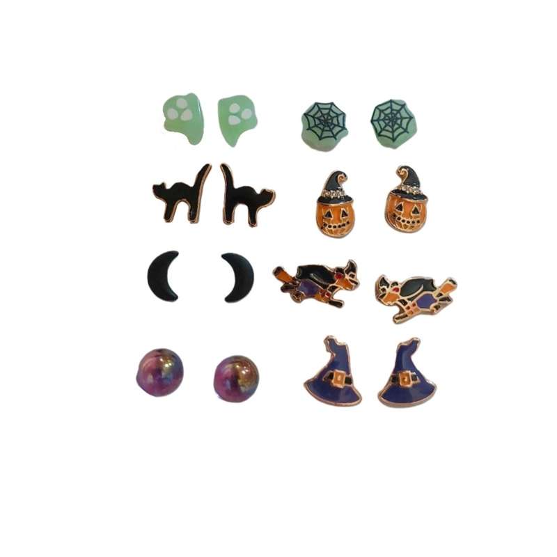 گوشواره زنانه مدل هالووین D مجموعه 8 عددی