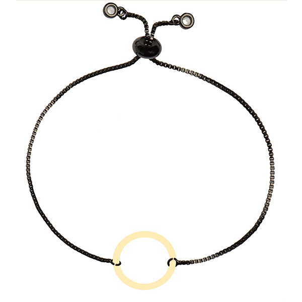 دستبند طلا 18 عیار دخترانه کرابو طرح دایره مدل Krd1572