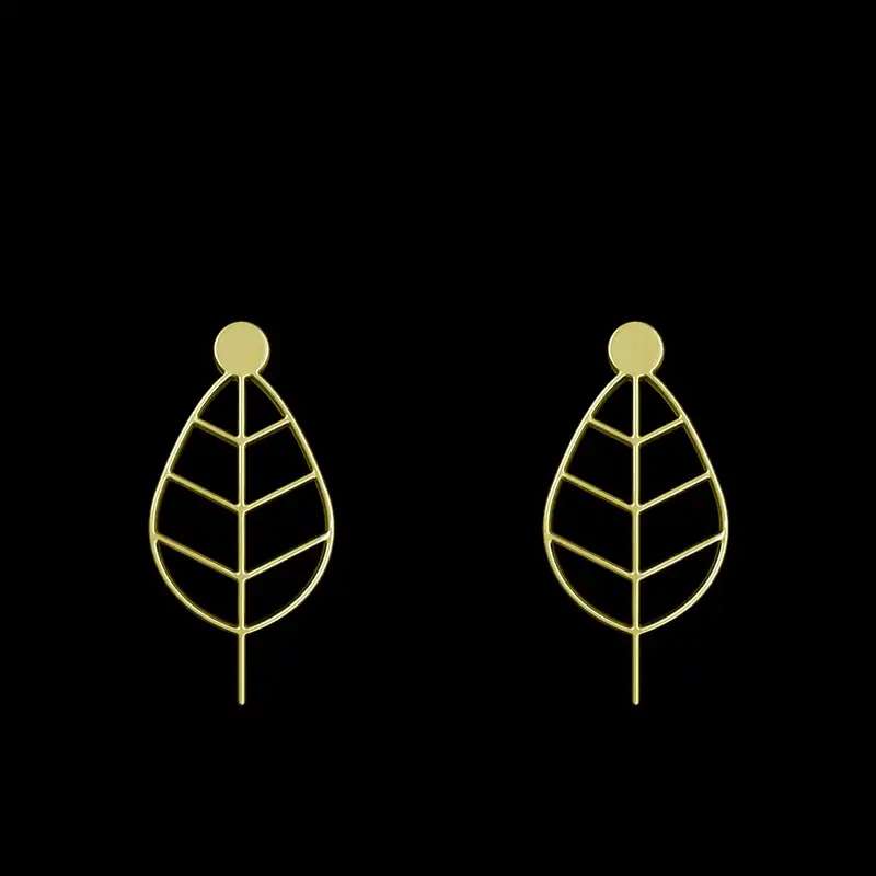 گوشواره طلا 18 عیار زنانه مدوپد مدل برگ کد GA1-15866