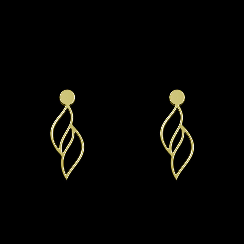 گوشواره طلا 18 عیار زنانه مدوپد مدل هندسی کد GA1-12775