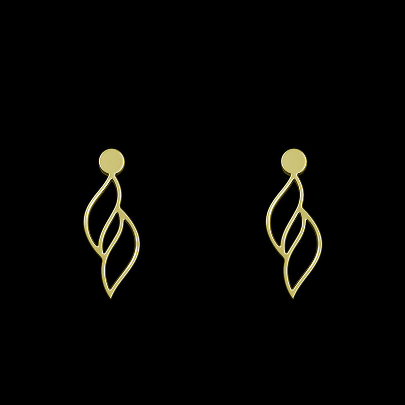 گوشواره طلا 18 عیار زنانه مدوپد مدل هندسی کد GA1-12775