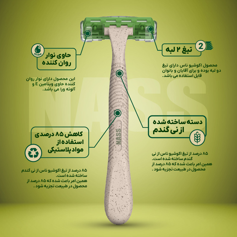 خودتراش ناس مدل اکوشیو 2 بسته 3 عددی خودتراش ناس مدل اکوشیو 2 بسته 3 عددی