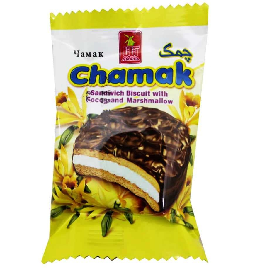 بیسکویت مغزدار با روکش کاکائویی با طعم وانیل آناتا - 24 گرم بسته 60 عددی