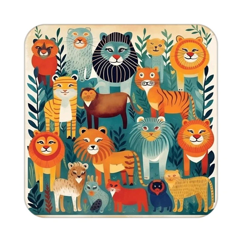 زیر لیوانی کاکتی طرح حیوانات رنگی مدل mp26573