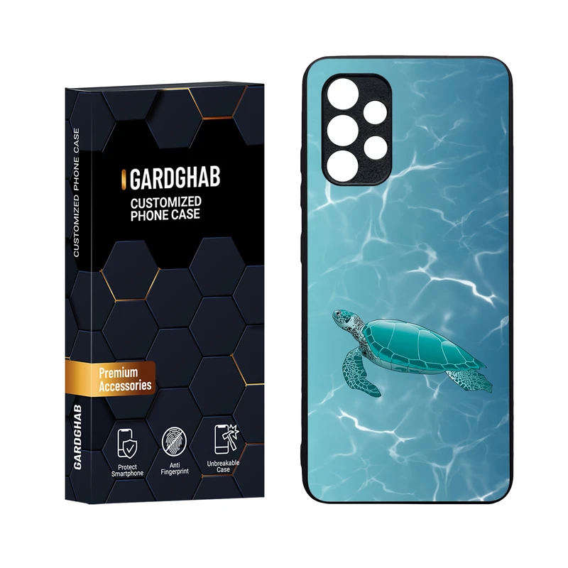 کاور گارد قاب مدل دورژله ای پشت گلس طبیعت مناسب برای گوشی موبایل سامسونگ Galaxy A32 4G