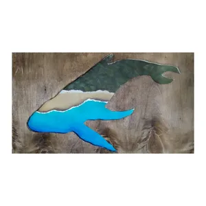 تابلو نقاشی رنگ روغن طرح نهنگ