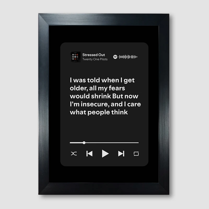 تابلو موزیکال مدل متن دار طرح Stressed Out by Twenty One Pilots