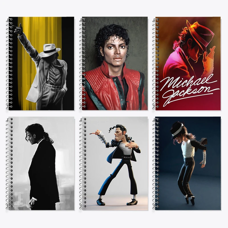 دفتر زبان 50 برگ خندالو مدل دو خط طرح مایکل جکسون (Michael Jackson) کد 925 مجموعه 6 عددی