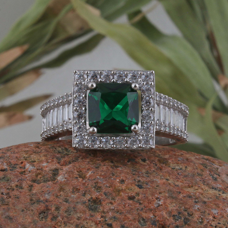 انگشتر نقره زنانه بازرگانی میلادی مدل سنگ کوارتز نگین برلیان بدون ریزش ابکاری رادیوم کد AWR_1530