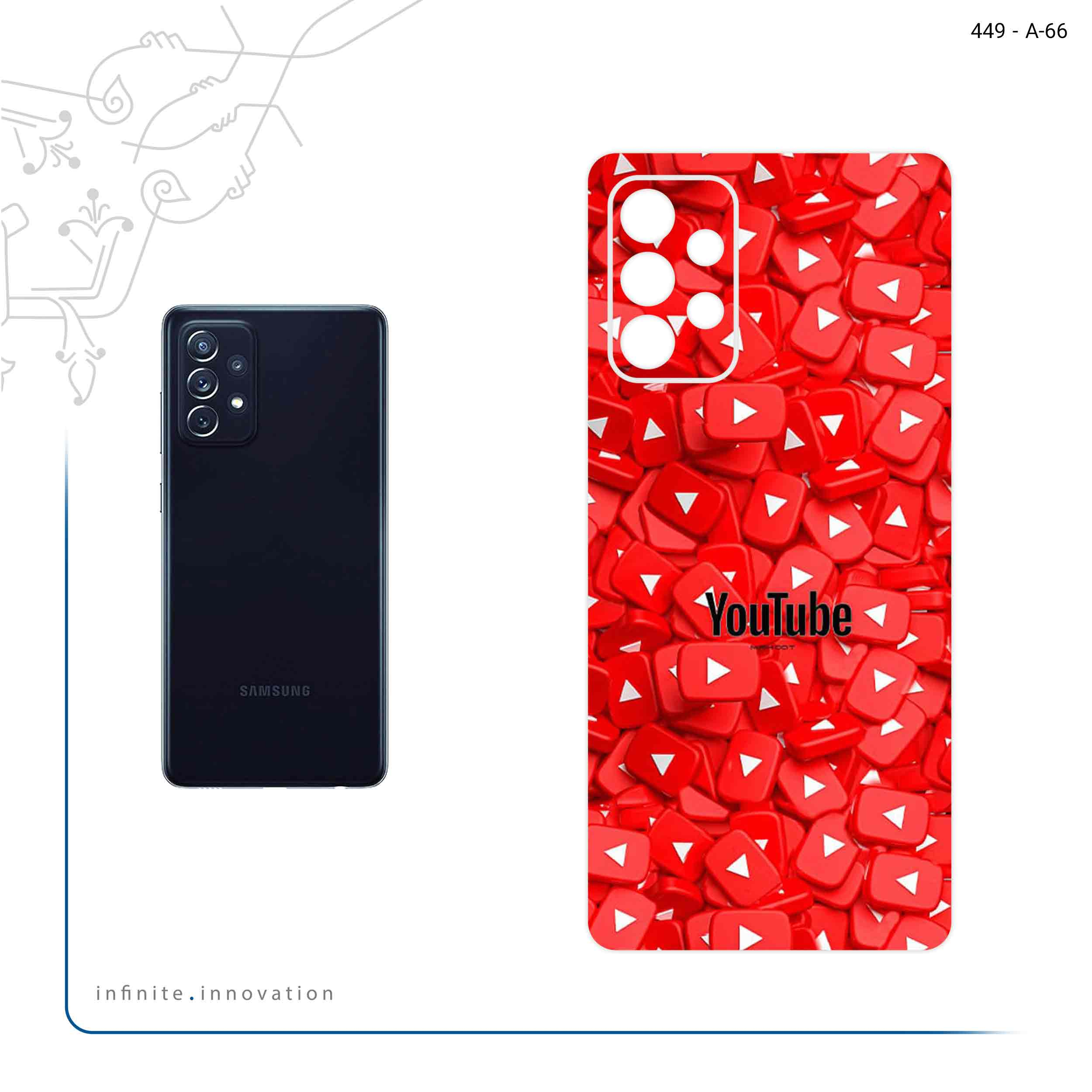 برچسب پوششی ماهوت مدل Youtube مناسب برای گوشی موبایل سامسونگ Galaxy A72