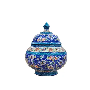قندان میناکاری مسی میناسرای نیکنامی مدل گلستان 