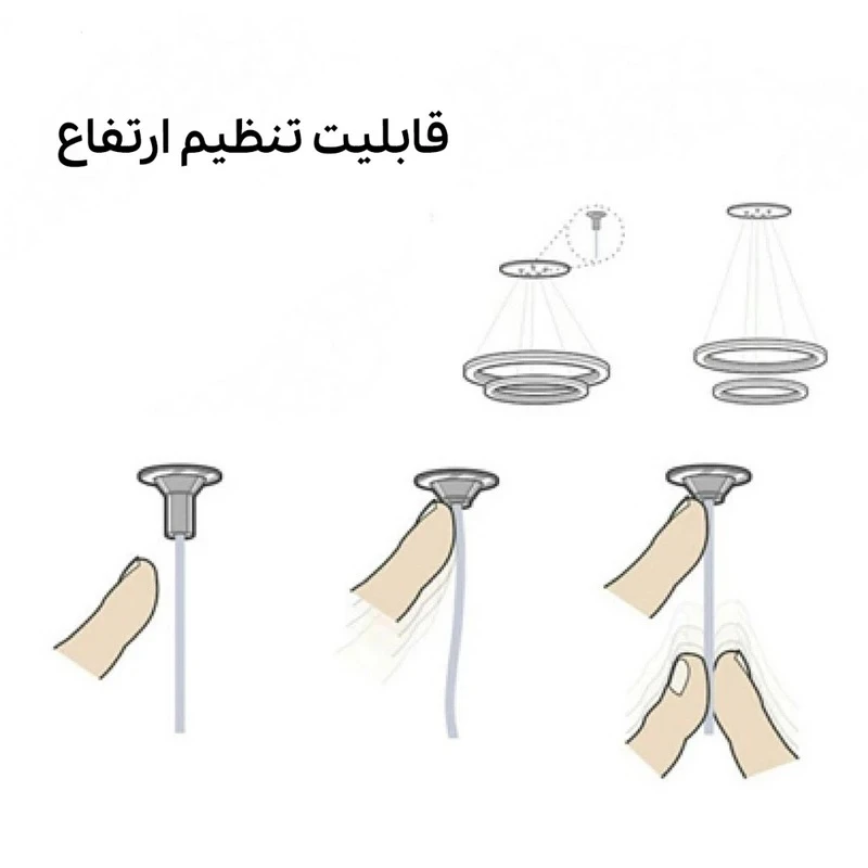 عکس شماره 3 : لوستر مدرن لاله 4 پر نیک نور پارسیان کد nik0805