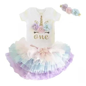 ست 3 تکه لباس نوزادی مدل یونیکورن کد 11412