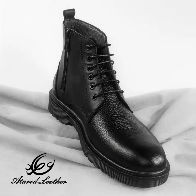 نیم بوت مردانه چرم عطارد مدل چرم طبیعی کد SH25