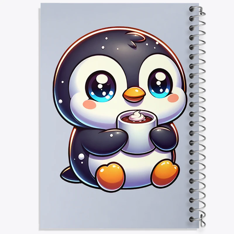 دفتر ژورنال نویسی 50 برگ خندالو مدل نقطه ای طرح پنگوئن کیوت کد F7712