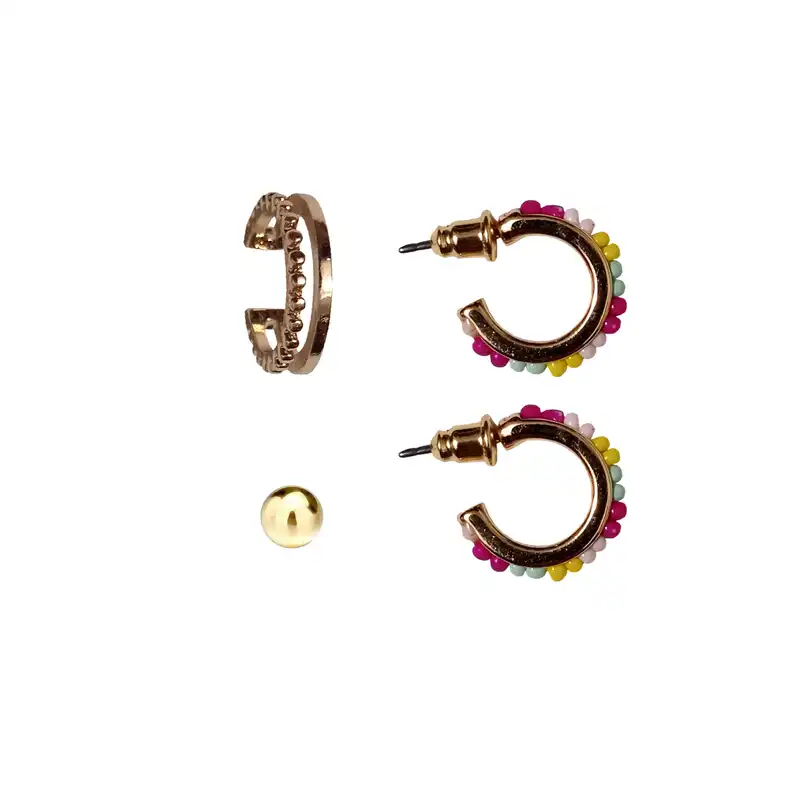 گوشواره زنانه سیکس مدل ایرکاف کد 5002 nitsil مجموعه 4 عددی