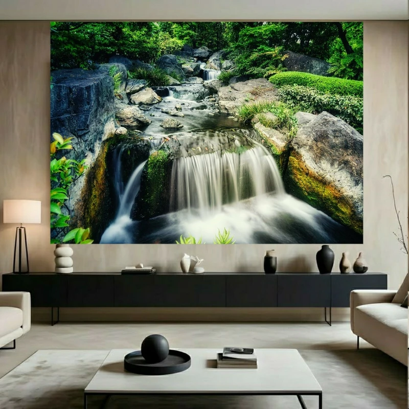 پوستر طرح مخمل آبشار مدل طبیعت کدFP106161 