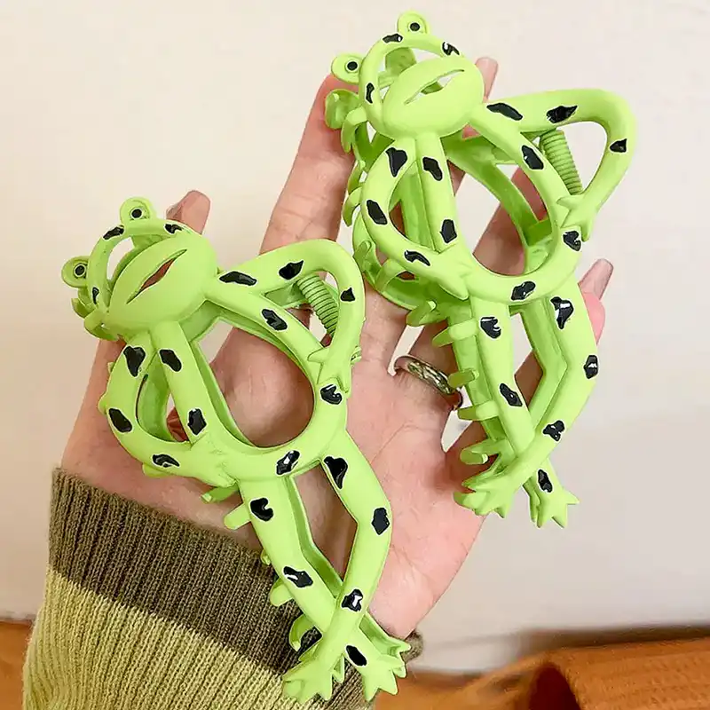 کلیپس مو زنانه مدل قورباغه فلزی کد brg 3323