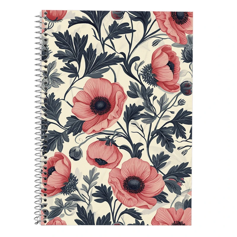 دفتر زبان 50 برگ مدوپد مدل دو خط طرح گل کد DF13353