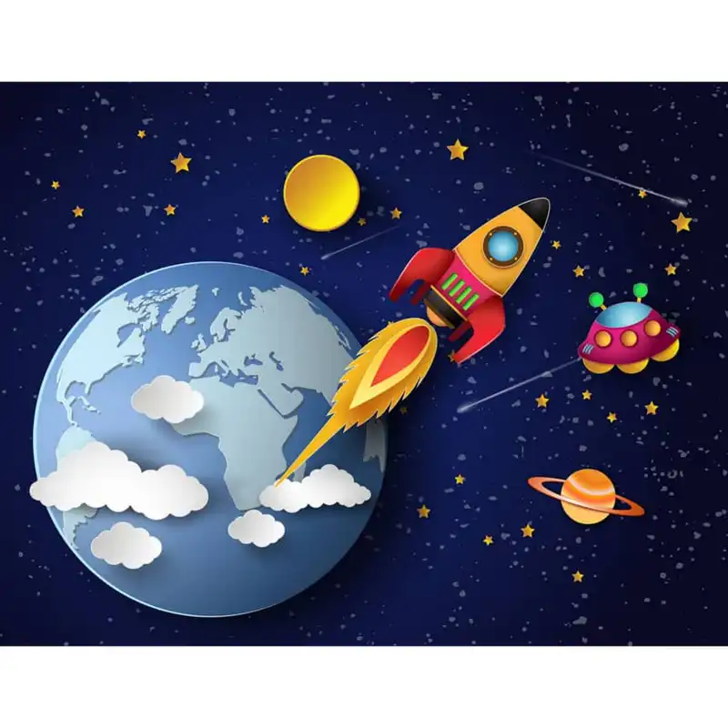 پوستر دیواری اتاق کودک طرح فضاپیما مدل drv1184