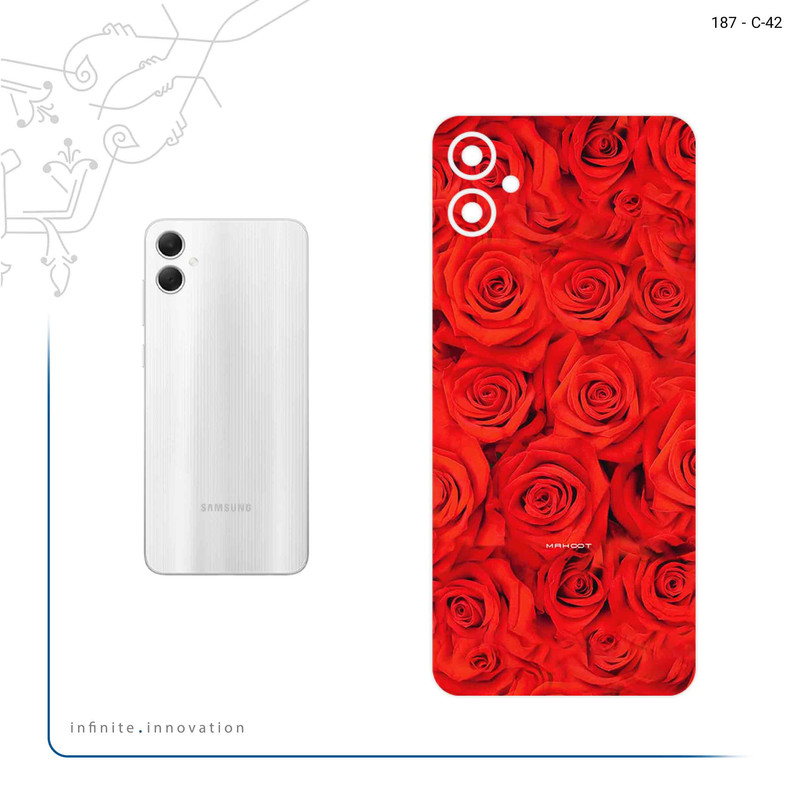 برچسب پوششی ماهوت مدل Red_Flower مناسب برای گوشی موبایل سامسونگ Galaxy A05