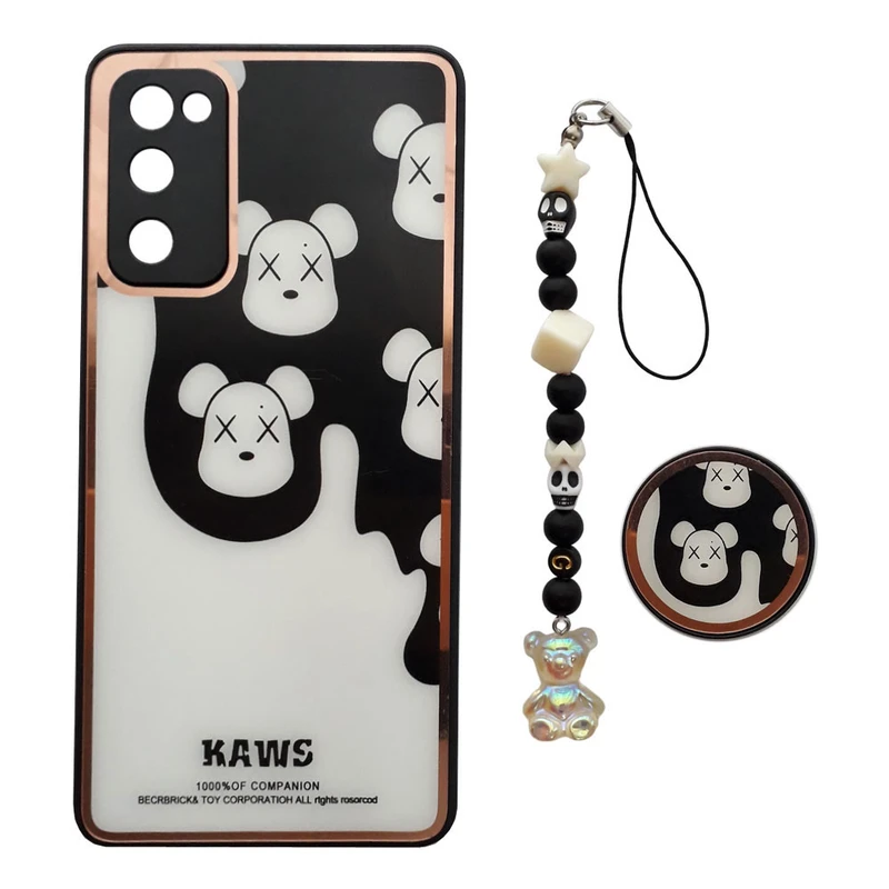 کاور مدل Kaws کد A11416 مناسب برای گوشی موبایل سامسونگ Galaxy S20 FE به همراه بند آویز و پایه نگهدارنده