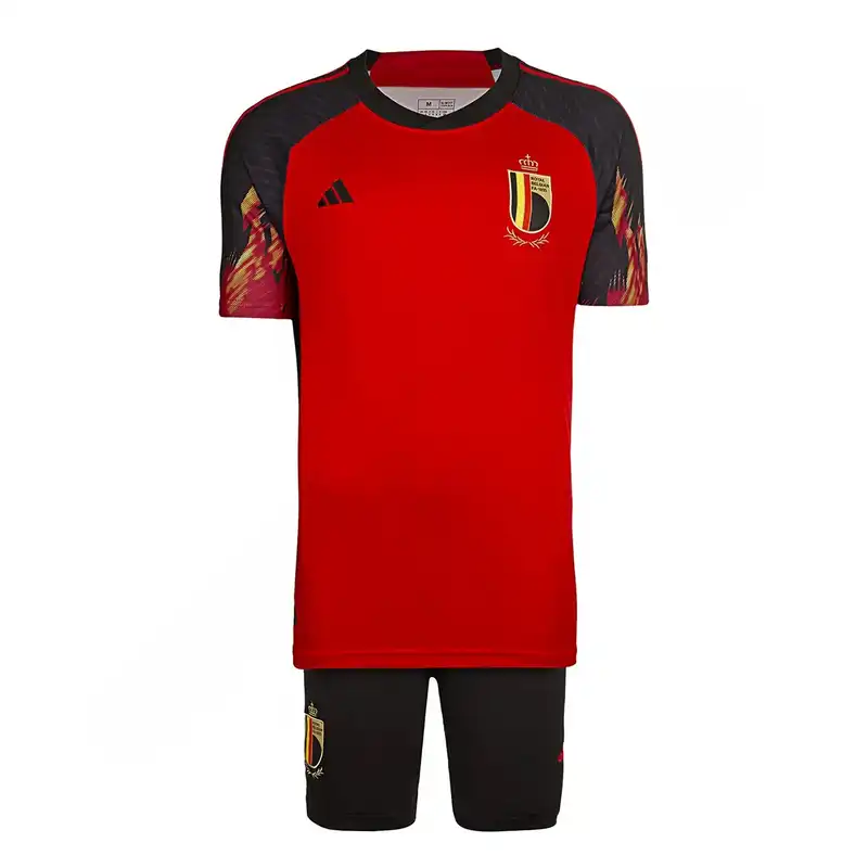 ست تی شرت و شلوارک ورزشی مردانه مدل فوتبال اول بلژیک NK-7004