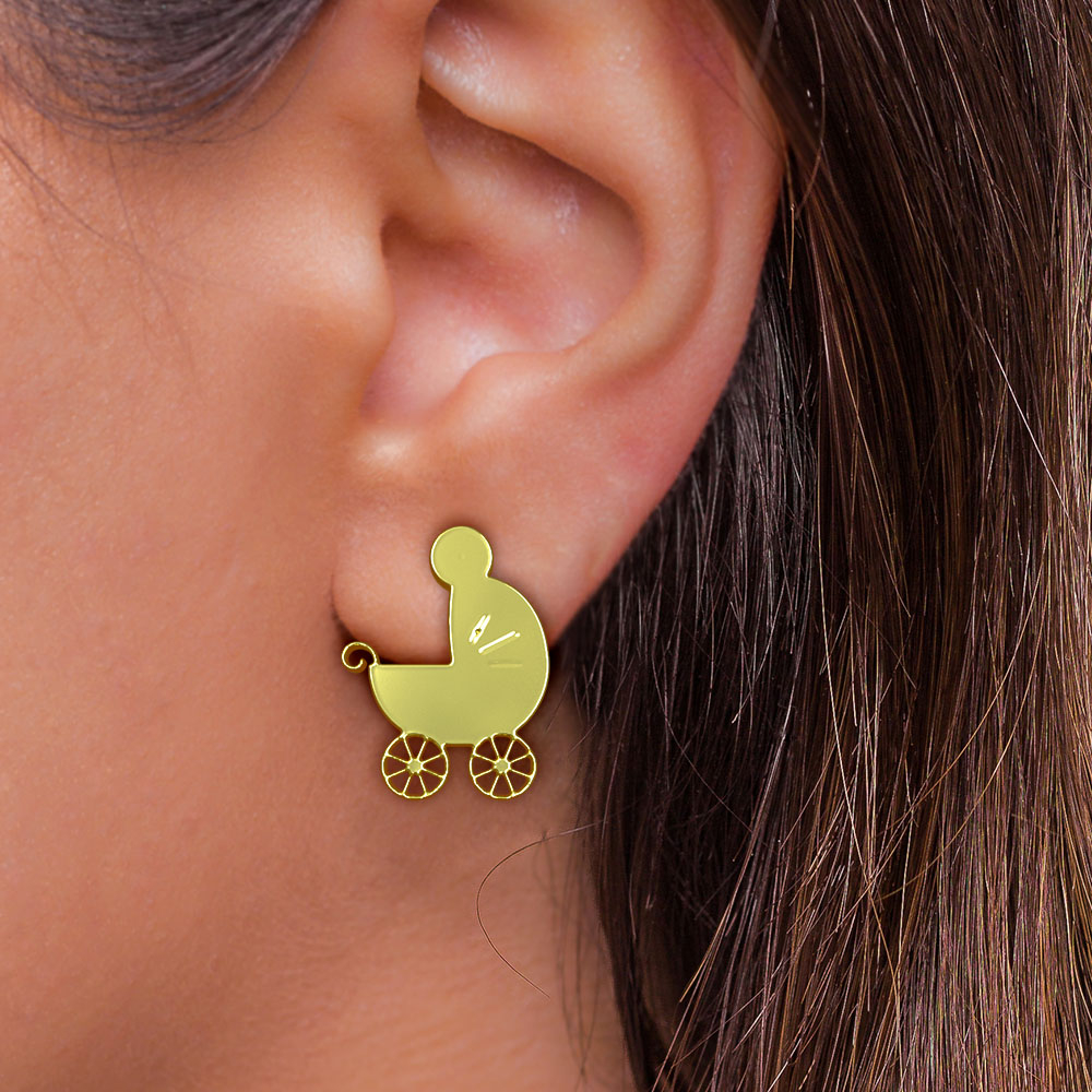 گوشواره طلا 18 عیار زنانه مدوپد مدل لباس کد GA1-13858