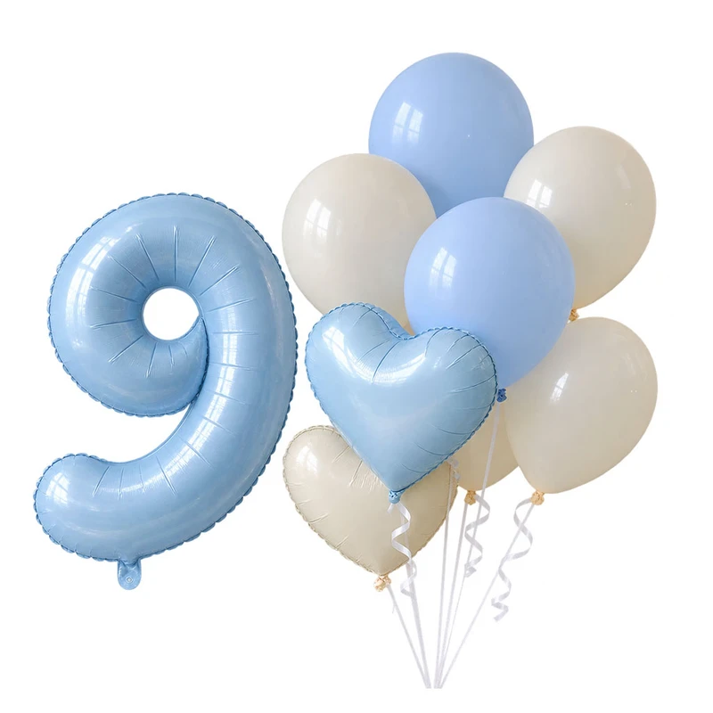 بادکنک مدل کادوپیچ عدد 9 و قلب کد KP-111 بسته 9 عددی