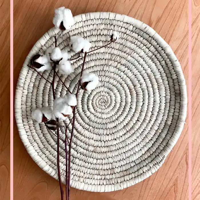 سینی حصیری مدل کپو طرح داز کد 40CM