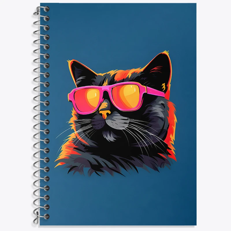 دفتر زبان 50 برگ خندالو مدل سه خط طرح گربه بامزه کد N5967