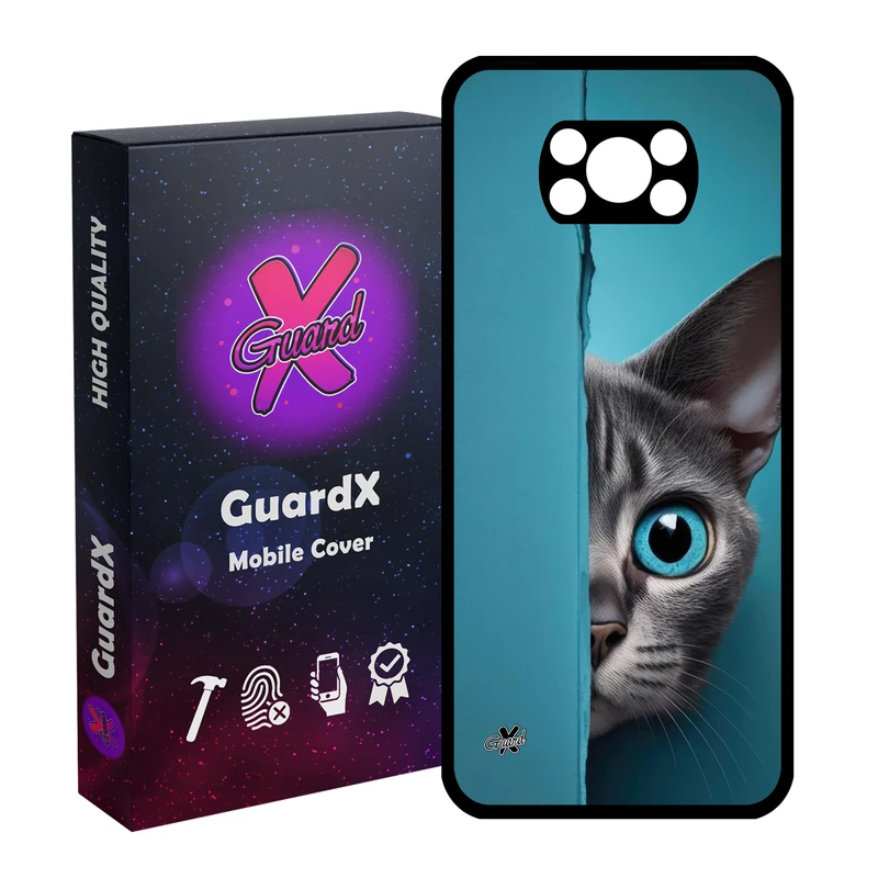 کاور گارد ایکس طرح گربه مدل Glass10673 مناسب برای گوشی موبایل شیائومی Poco X3 NFC/Poco X3/Poco X3 Pro