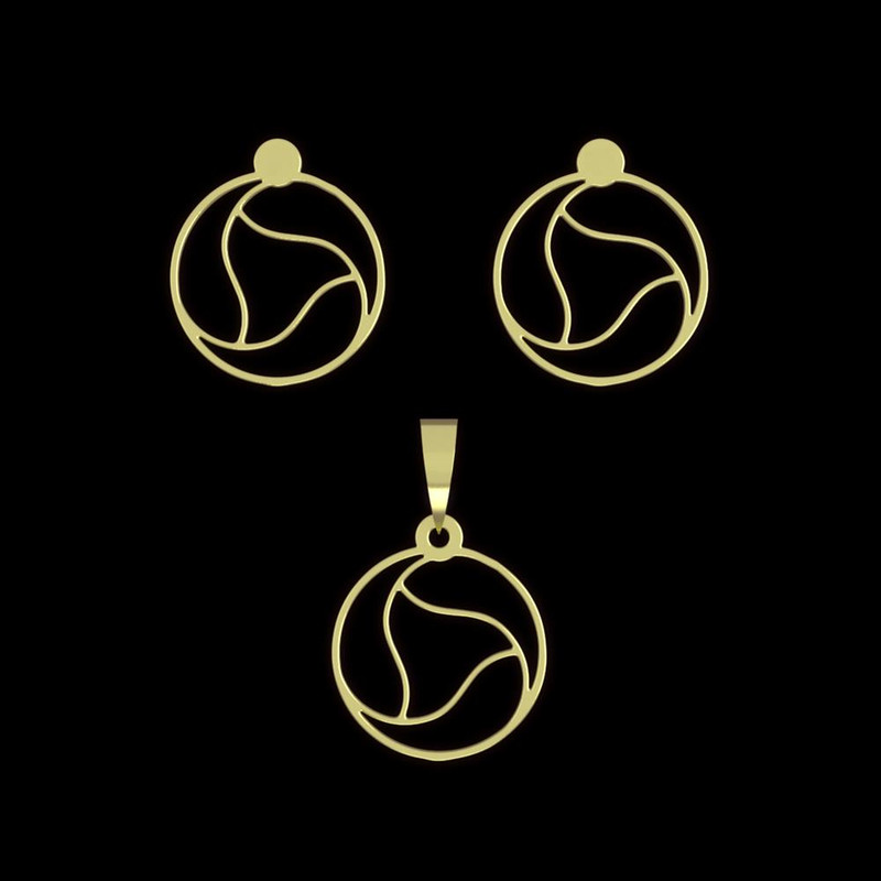 نیم ست طلا 18 عیار زنانه مدوپد مدل دایره کد NA11817