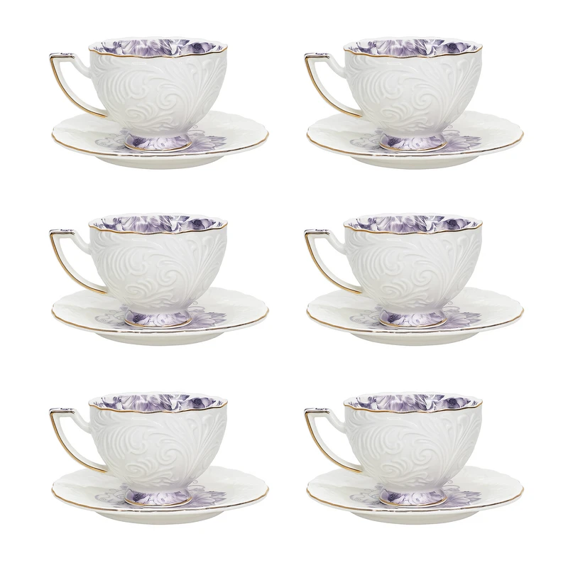 سرویس چای خوری 12 پارچه 6 نفره شاهین مدل dantella b