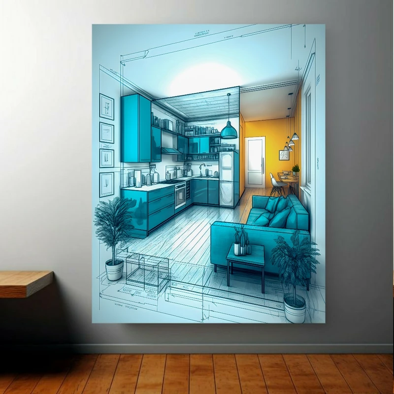 تابلو بوم مدل تابلو بوم مخمل طرح خانه مدل معماری کدPY161