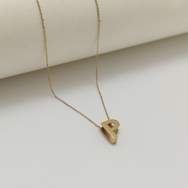 آویز گردنبند طلا 18 عیار زنانه گنجینه هنر خوش نشین مدل حرف P