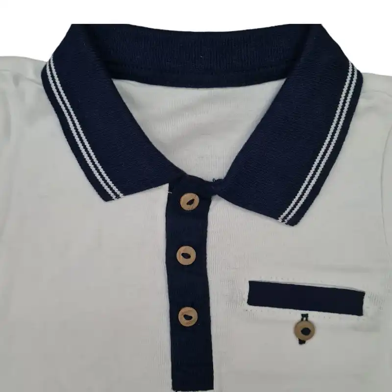 بادی آستین کوتاه نوزادی مدل یقه دار