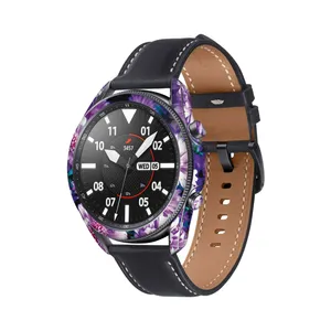 MAHOOT Purple-Flower Cover Sticker for Samsung Galaxy Watch3 45mm Smartwatch