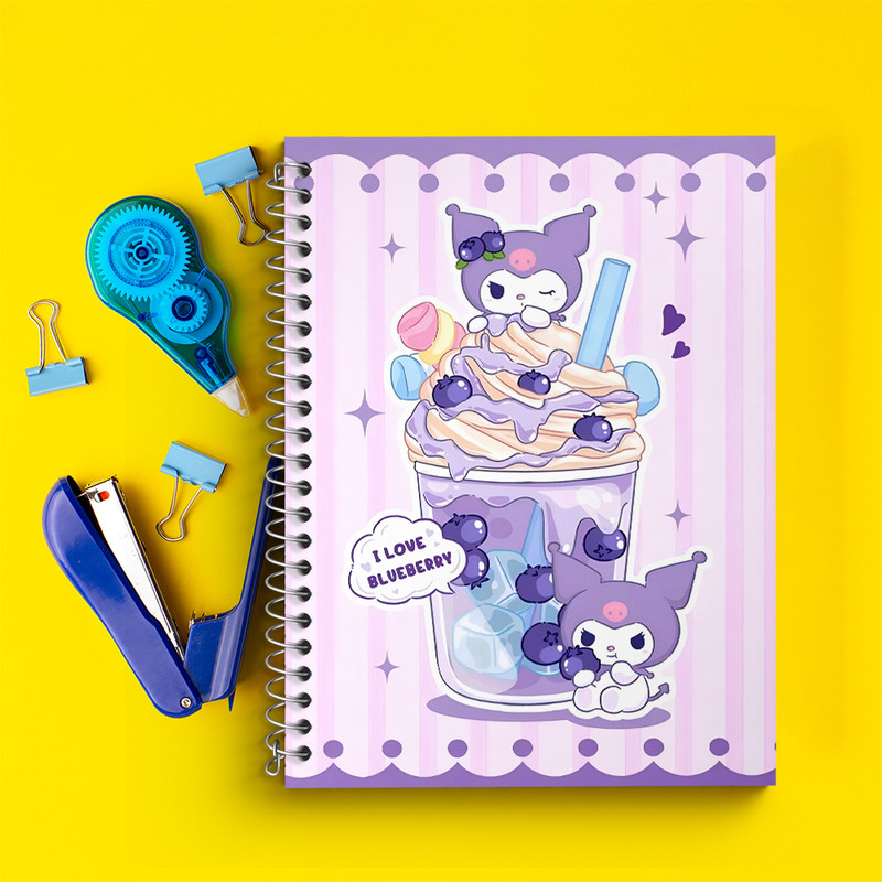 دفتر زبان 50 برگ خندالو مدل دو خط طرح کرومی (Kuromi) کد N4203