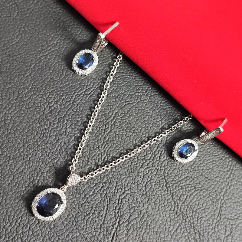 نیم ست نقره زنانه مدل جواهری کد NS9026