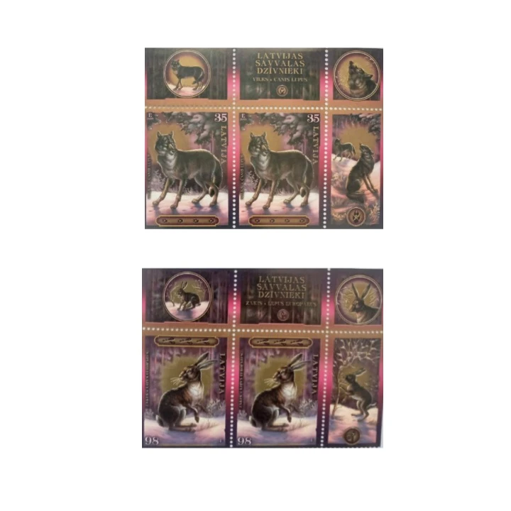 تمبر یادگاری مدل حیات وحش لتونی مجموعه 12 عددی