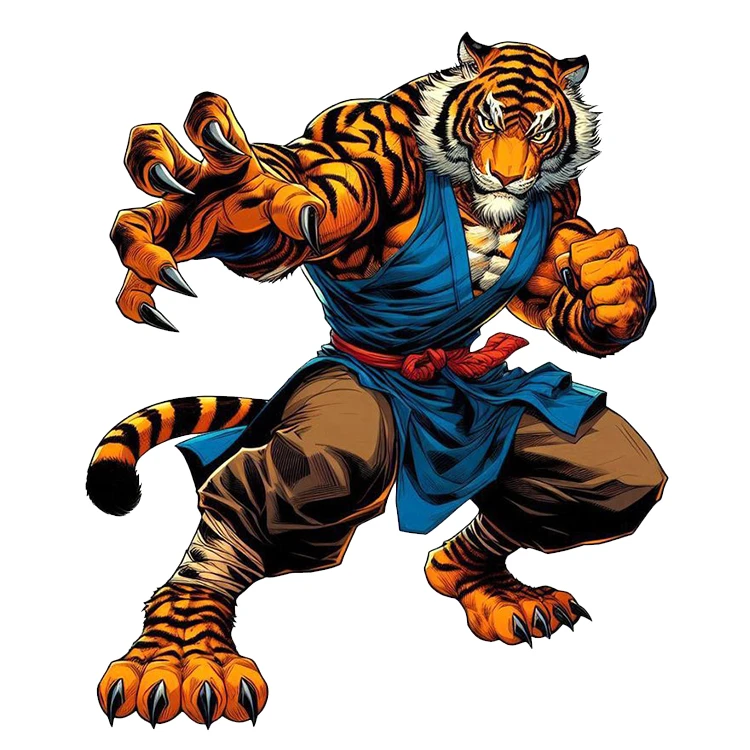 استیکر پارچه و لباس پاد آفرین مدل ببر جنگجو کد 3992