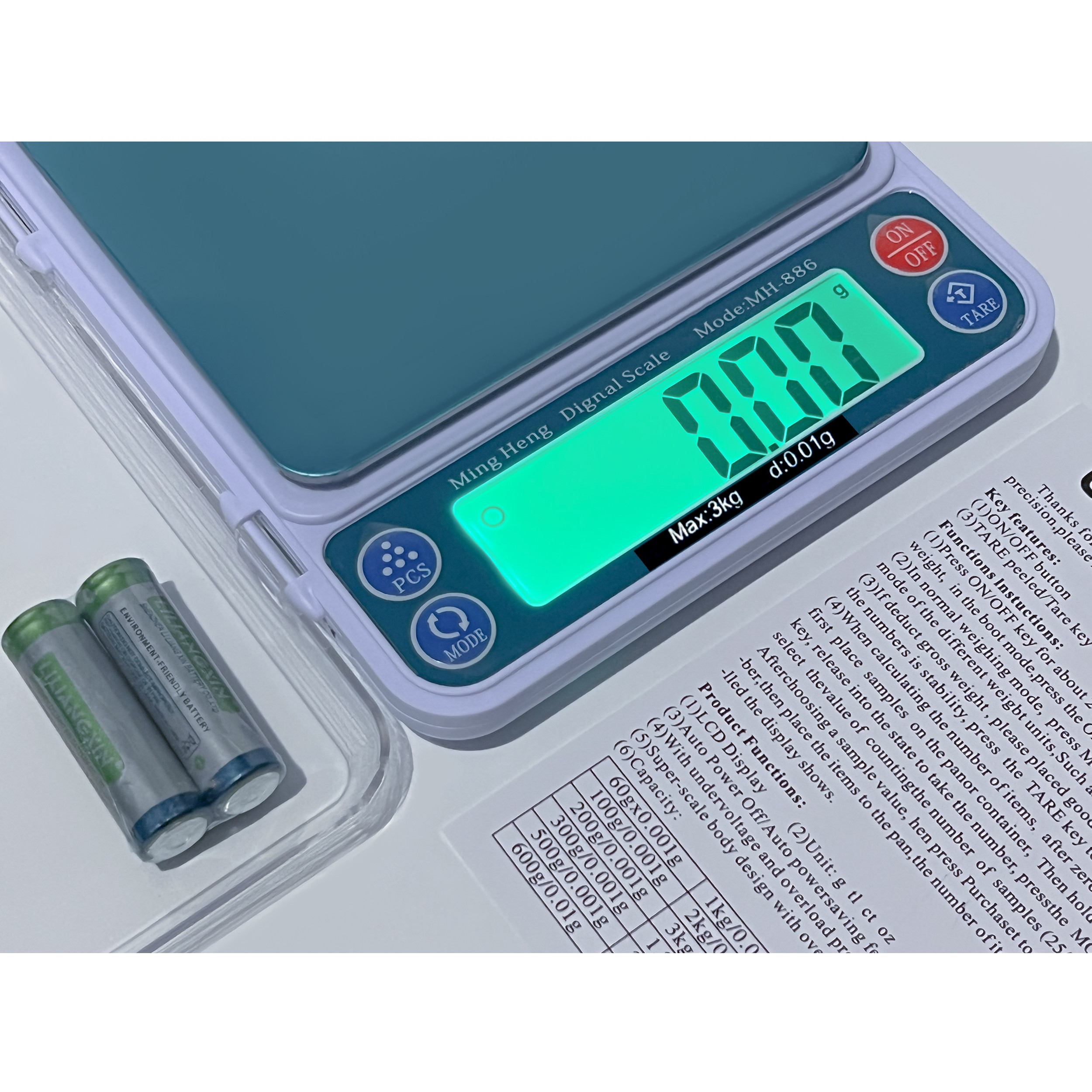 ترازو آزمایشگاهی مینگ هنگ مدل MH886-3KG/0.01G ترازو آزمایشگاهی مینگ هنگ مدل MH886-3KG/0.01G