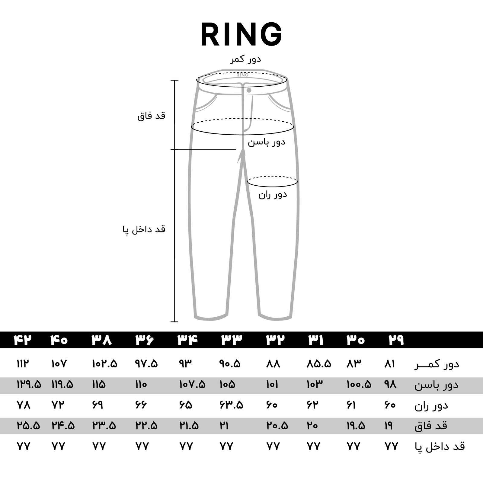 شلوار جین مردانه رینگ مدل PMD00102/1-102/1 - - 12
