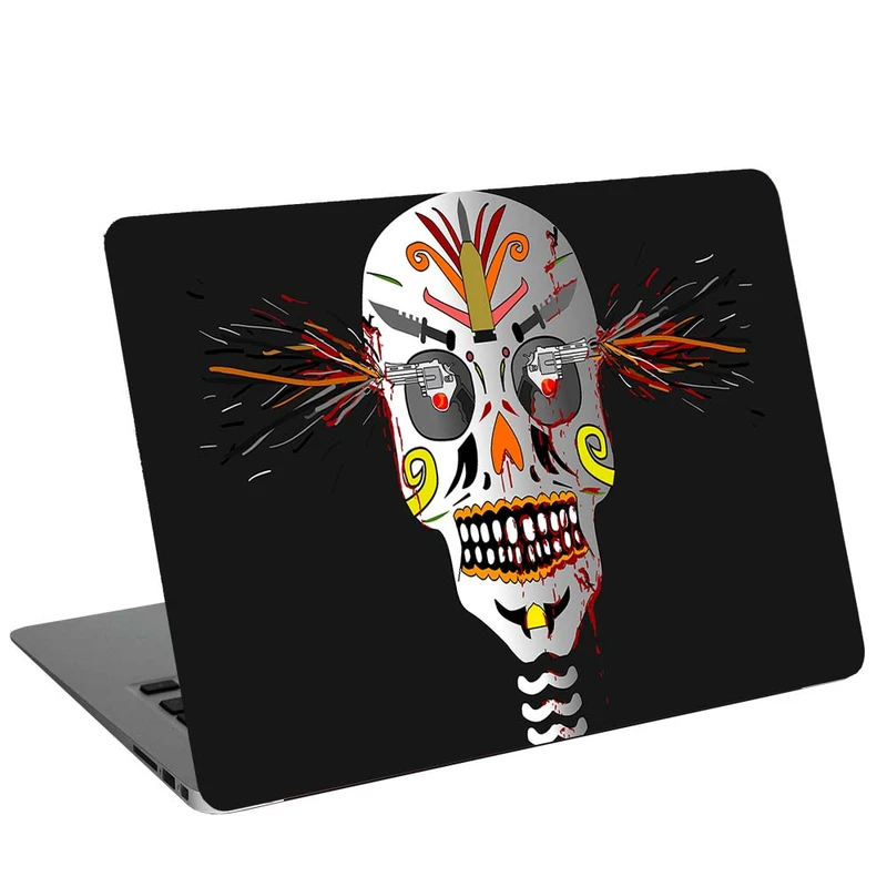 استیکر لپ تاپ مدل skull and gun G-2102 مناسب برای لپ تاپ 15.6 اینچ
