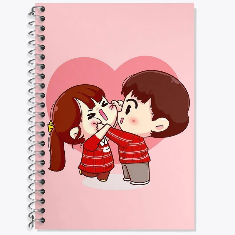 دفتر زبان 50 برگ خندالو مدل سه خط طرح عاشقانه کد 27120