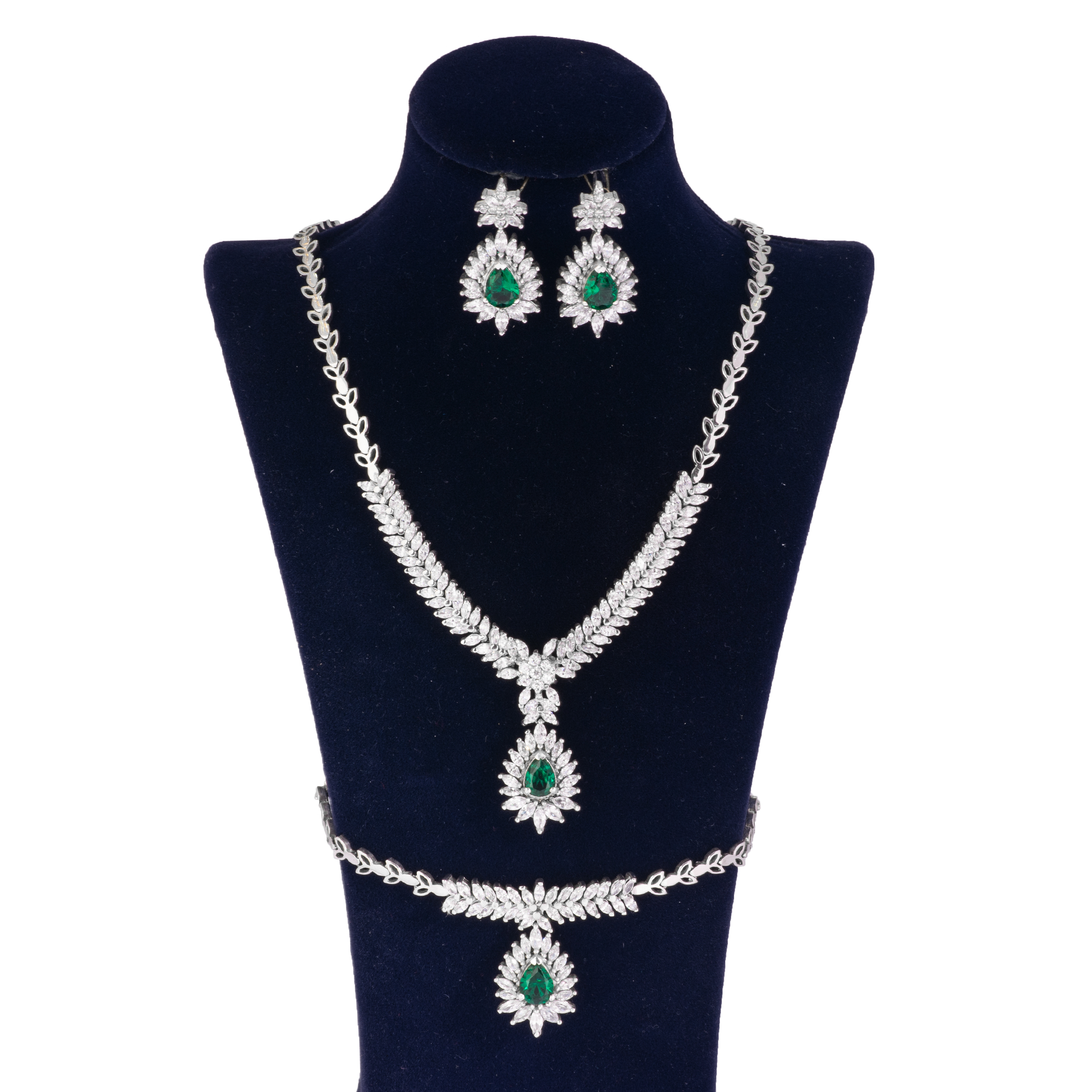 نیم ست نقره زنانه مدل اشک کد 6001